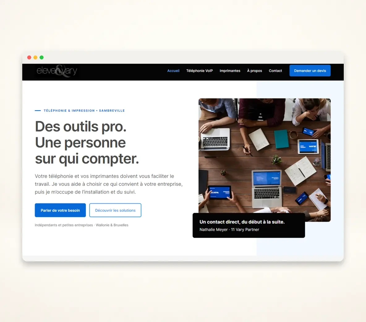Aperçu du site internet de 11 Vary Partner