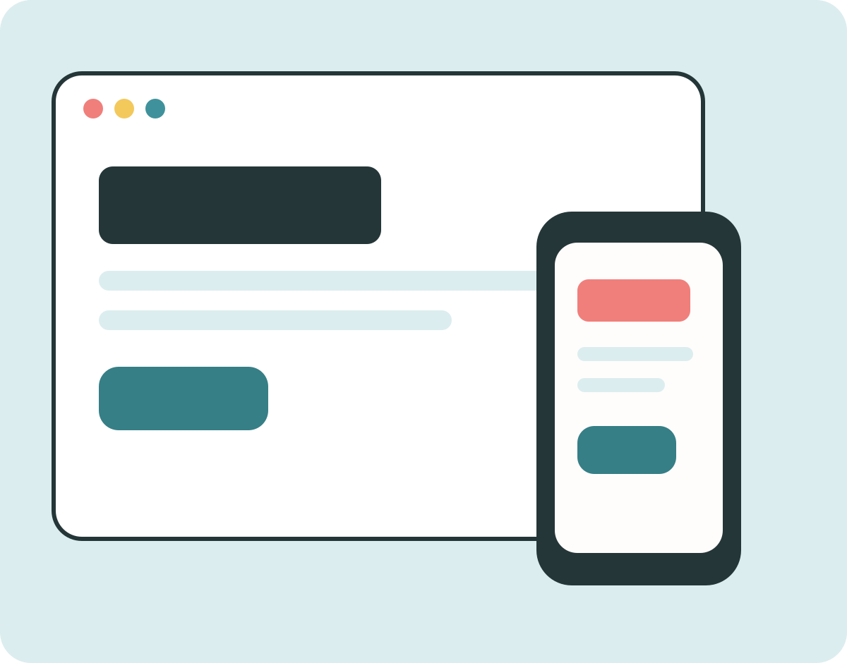 Maquette d’un site internet sur ordinateur et mobile