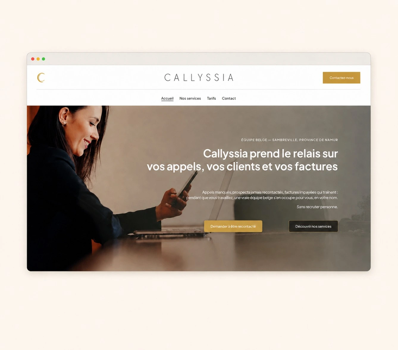 Aperçu du site internet Callyssia