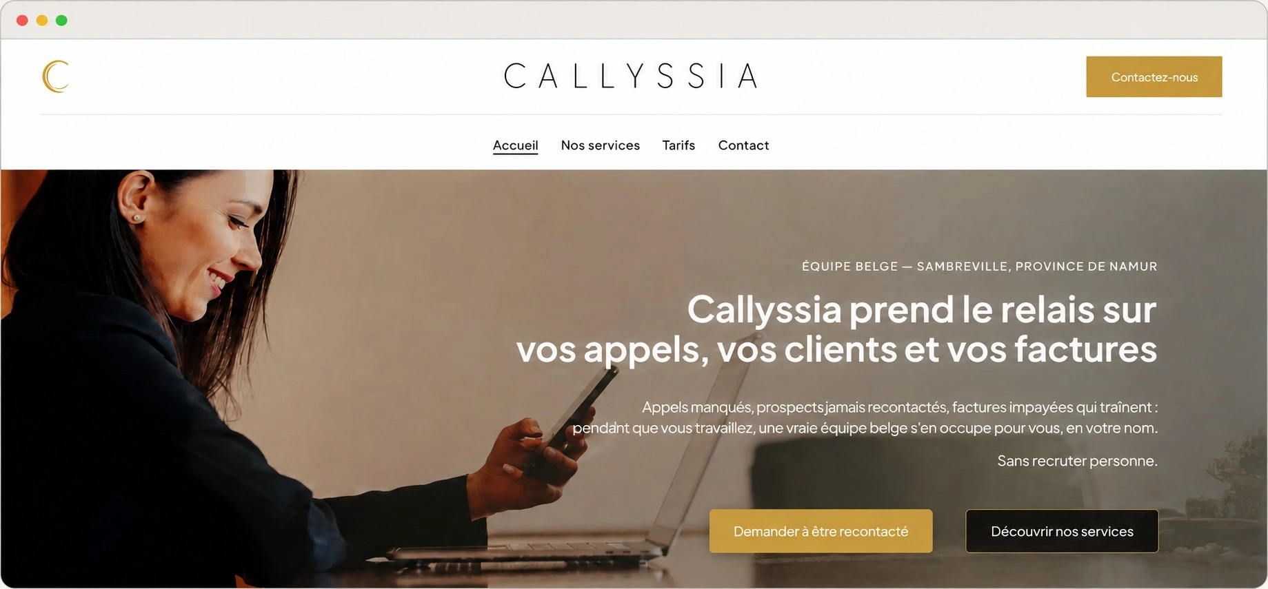 Aperçu du site internet Callyssia