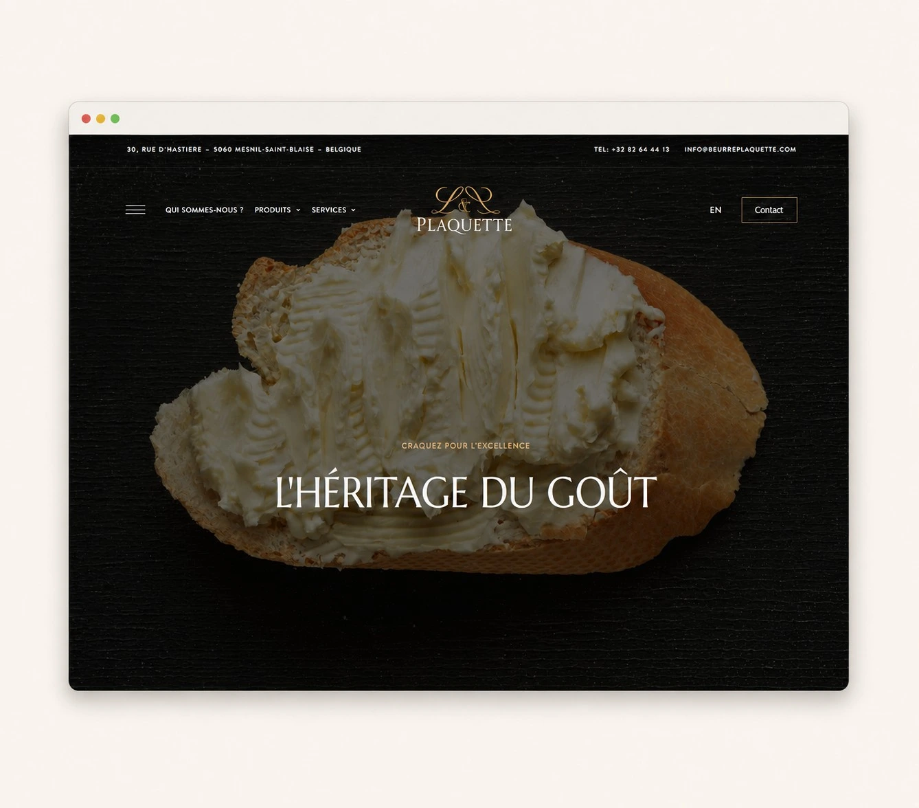 Aperçu du site internet Beurre Plaquette